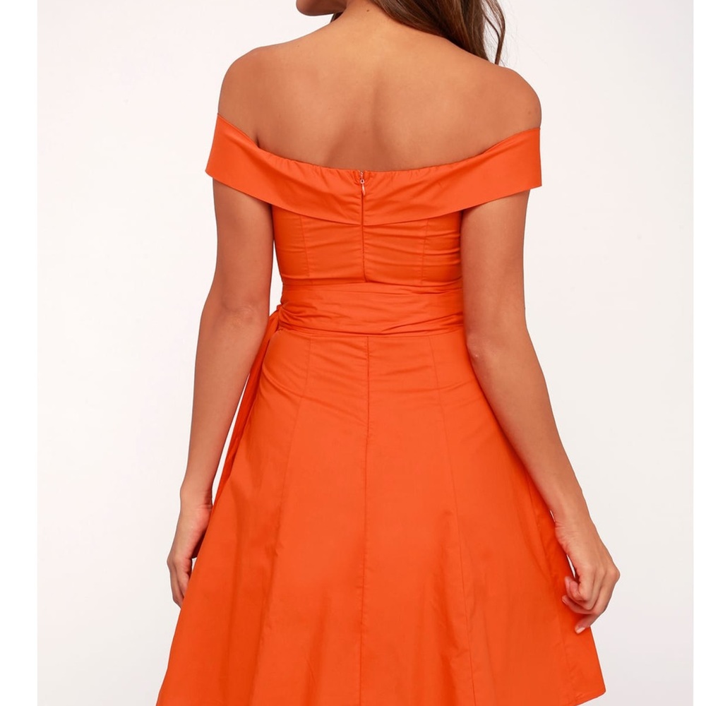 HOST PICK! Astr orange off shoulder dress NWT - Picture 2 of 8